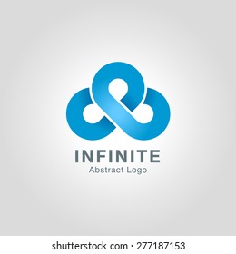 Infinite limitless symbol icon or logo design template. Corporate branding identity