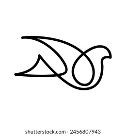 líneas infinitas que forman un simple Vector con el logo de la paloma voladora