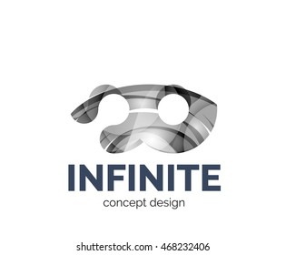 Infinite logo business branding icon, created with color overlapping elements. Glossy abstract geometric style, single logotype