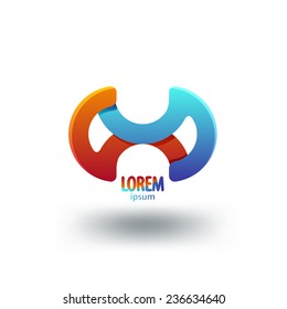 Infinite logo template. Abstract loop icon.