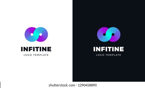 Infinite Logotype template, positive and negative variant, corporate identity for brands, gradient product logo, vector design