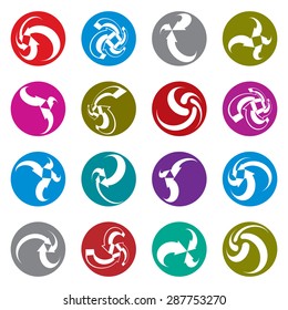 Infinite loop arrows vector abstract symbol, single color graphic design template collection, 3d pictogram set.