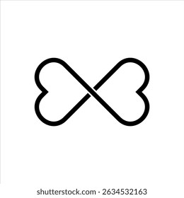 Infinite loop black icon. Ongoing process. Seamless integration. Continuous cycle. Infinity symbol. Contour symbol. Vector line drawing. Editable stroke