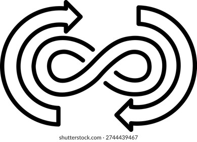 Infinite Loop Symbol with Arrows - Endless Cycle Concept