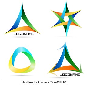 Infinite Loop Triangle Logo Isolated on White Background . Vector Illustration . 