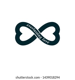 Infinite Love concept, vector symbol created with infinity sign and male Mars an female Venus signs. Relationship creative idea.