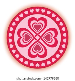 Infinite love Heart. Stamp Lucky symbol, isolated on white. Vector illustration EPS10