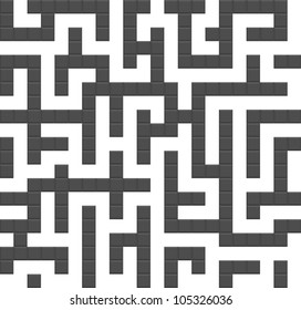 Infinite maze seamless background pattern. Vector illustration.