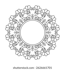 Infinite Ornamental Petals Mandala Coloring Book Page