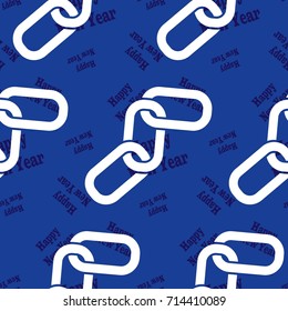 Infinite pattern with the inscription "Happy New Year". Blue background.
