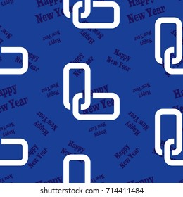 Infinite pattern with the inscription "Happy New Year". Blue background.
