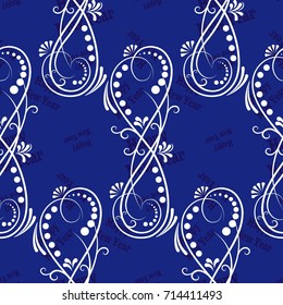 Infinite pattern with the inscription "Happy New Year". Blue background.
