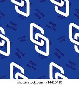 Infinite pattern with the inscription "Happy New Year". Blue background.