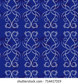 Infinite pattern with the inscription "Happy New Year". Blue background.