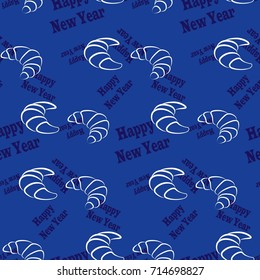 Infinite pattern with the inscription "Happy New Year". Blue background