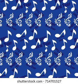 Infinite pattern with the inscription "Happy New Year". Blue background