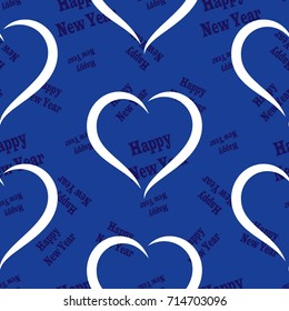 Infinite pattern with the inscription "Happy New Year". Blue background