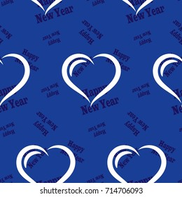 Infinite pattern with the inscription "Happy New Year". Blue background