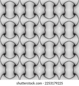 Infinite patterned tracery backdrop - vector design of seamless optical geometric pattern graphic template 