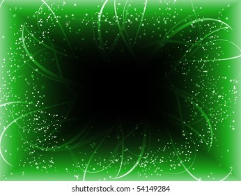 Infinite Perspective Green Stars Background. Editable Vector Illustration