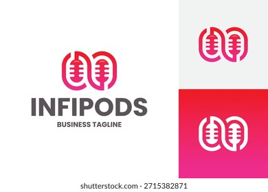 infinite podcast vector logo design