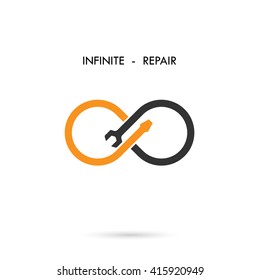 Infinite repair logo elements design.Maintenance service and engineering creative symbol.Business and industrial concept.Vector illustration