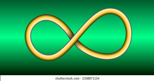 Infinite ring floating over a green background. Vector Illustration