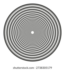 Infinite ring tunnel. Concentric depth Vector. Professional radial frame. Clean white background.