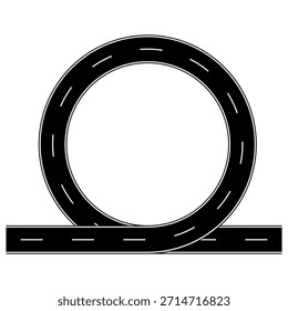 Infinite Road Loop Circle Asphalt Highway Vector Icon
