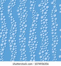 infinite seamless pattern of bubbles on a blue background. aquarium.