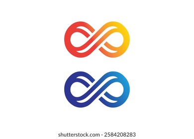 Infinite sign icon vector silhouette isolated in white background