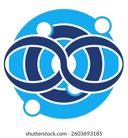 Infinite Space icon represented by galaxy, invinity symbol Dualtone style.
