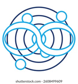 Infinite Space icon represented by galaxy, invinity symbol Dual Line style.