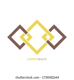 Infinite square rhombus looped symbol. Abstract vector logo design template.