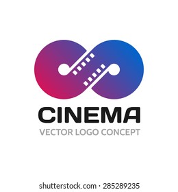 Tira de película infinita. Logo conceptual