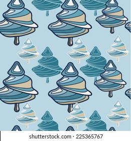Infinite surface with trees.Vector illustration on the basis of graphics.