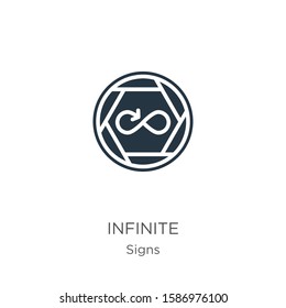 Infinite symbol icon vector. Trendy flat infinite symbol icon from signs collection isolated on white background. Vector illustration can be used for web and mobile graphic design, logo, eps10