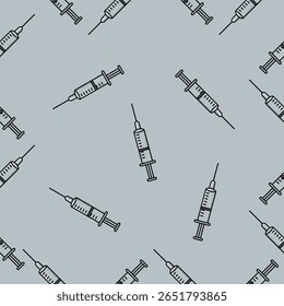 Infinite syringe pattern on grey background, Abstract background seamless pattern.