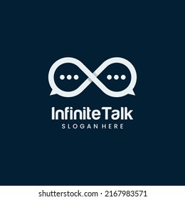 infinite talk logo design icon template, infinite symbol with bubble speech logo concept