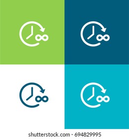 Infinite time green and blue material color minimal icon or logo design