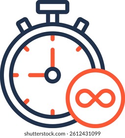 Infinite Time Icon Color Line Vector Illustration