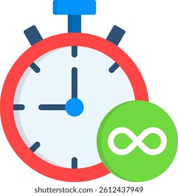 Infinite Time Icon Flat Vector Illustration