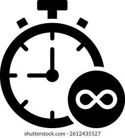 Infinite Time Icon Glyph Vector Illustration