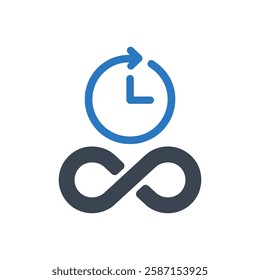 Infinite Time Icon On White Background