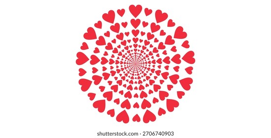 Infinite Tube Pattern From Hearts Vector