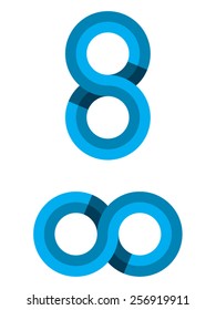 Infinite vector illustration, can represent the symbol of infinity, the letter S, the number 8 ideal for companies, brands, business, logos, etc.