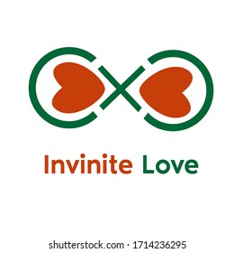 Infinite vector logo design with love logo inside