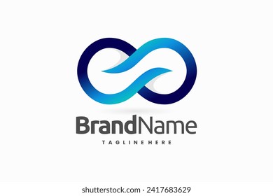 infinite water line logo design, water infinity logo