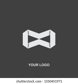 infinite white logo on black background