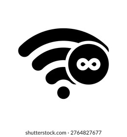 Infinite Wireless Internet Connection and Unlimited Bandwidth Icon